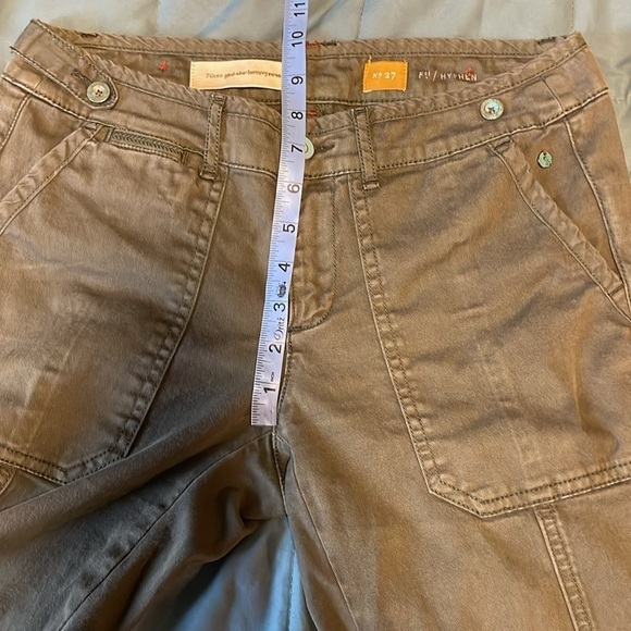 Pilcro and the Letterpress Hyphen Pants 27 Olive Green Skinny Utility Casual - Picture 14 of 16